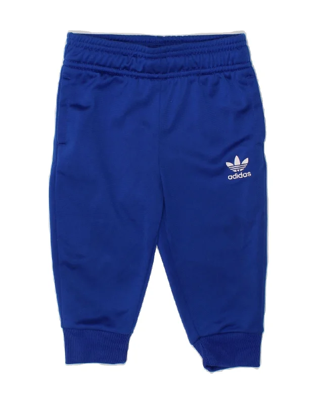 ADIDAS Baby Boys Graphic Joggers Tracksuit Trousers 9-12 Months Blue