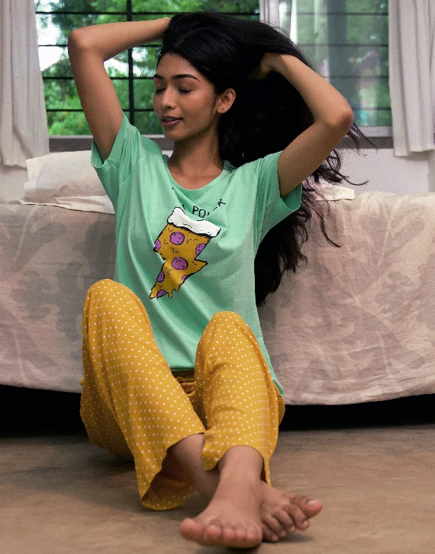 Pyjama Set for Women-Polko Dot Print