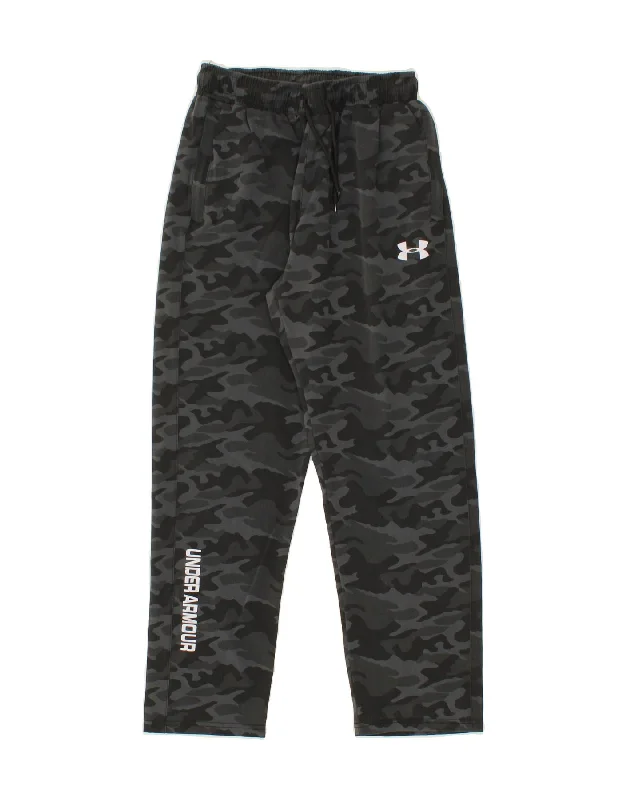 UNDER ARMOUR Boys Graphic Tracksuit Trousers 13-14 Years XL Grey