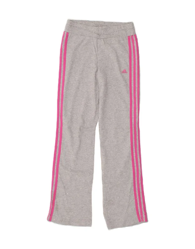ADIDAS Girls Tracksuit Trousers 11-12 Years Grey
