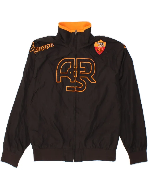 KAPPA Boys As Roma Graphic Tracksuit Top Jacket 13-14 Years 2XL Black