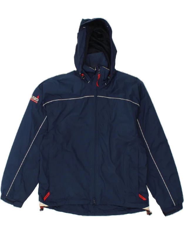 MUSTO Boys Hooded Rain Jacket 11-12 Years Navy Blue Polyester