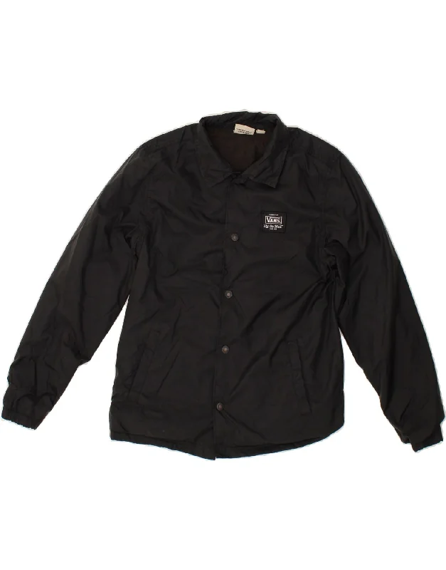 VANS Boys Bomber Jacket 11-12 Years Large Black Nylon