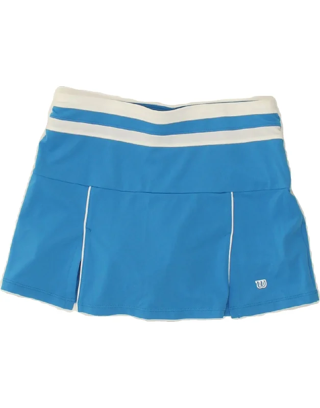 WILSON Girls Tennis Skirt 11-12 Years Blue Polyester